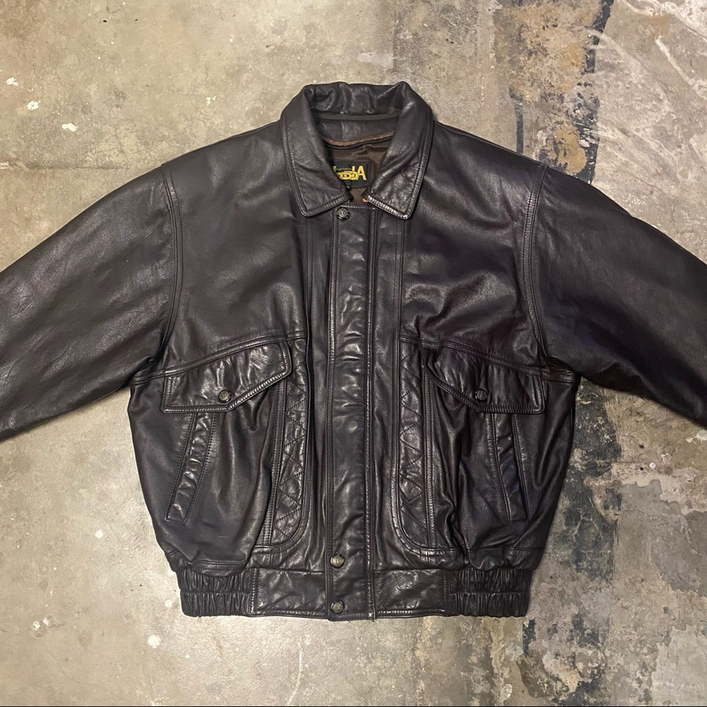 90s Vintage Leather Utility Bomber Jacket 💥Free Shipping 💥